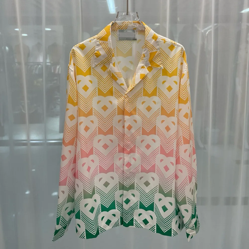 2024 Spring and Autumn New Fashion Casual Digital Printing Youth Fashion Shopping Men's Long Sleeve Shirt Trendy