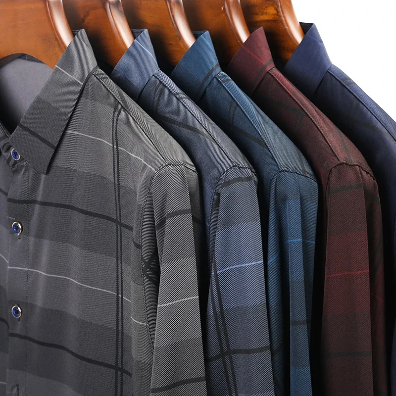 New Men's Casual Printed Long Sleeved Lapel Shirt for Spring and Autumn Fashion Comfortable Wrinkle Free Top Without Ironing - Image 6